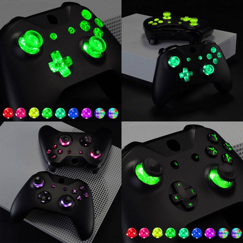 eXtremeRate Multi-Colors Luminated D-pad Thumbstick ABXY Button (DTF) LED Kit for Xbox One Standard Xbox One S / X Controller King Gaming
