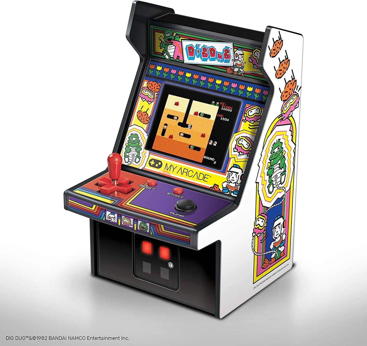 My Arcade Micro Player Mini Arcade Machine: Dig Dug Video Game, Fully Playable, 6 Inch Collectible King Gaming