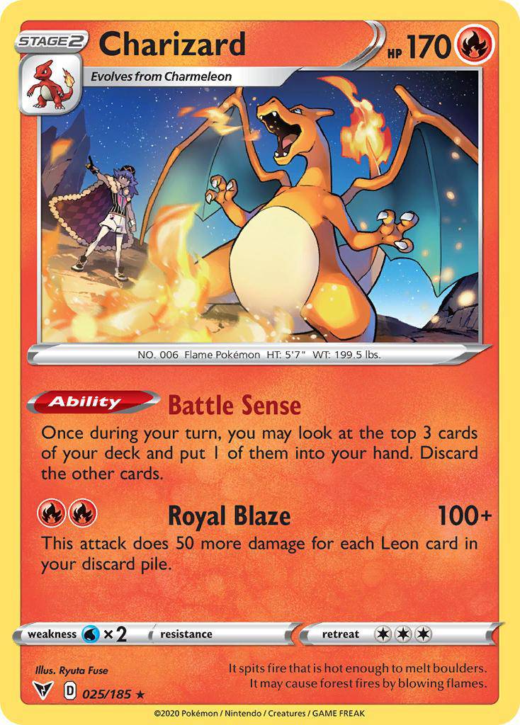 Charizard - 25/185 Cracked Ice Holo Rare - NM King Gaming