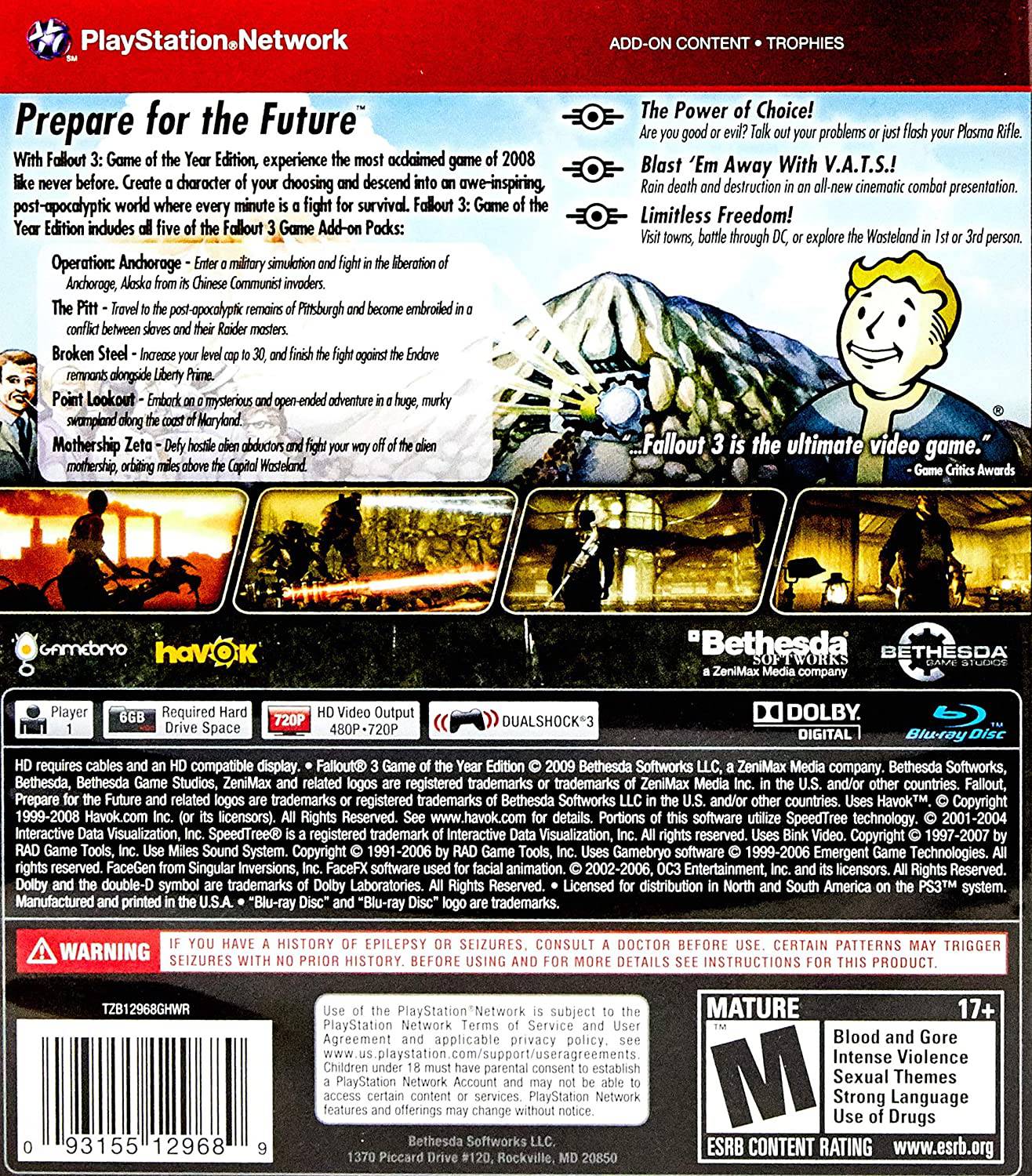 Fallout 3 - Game of the Year Edition (Greatest Hits) King Gaming